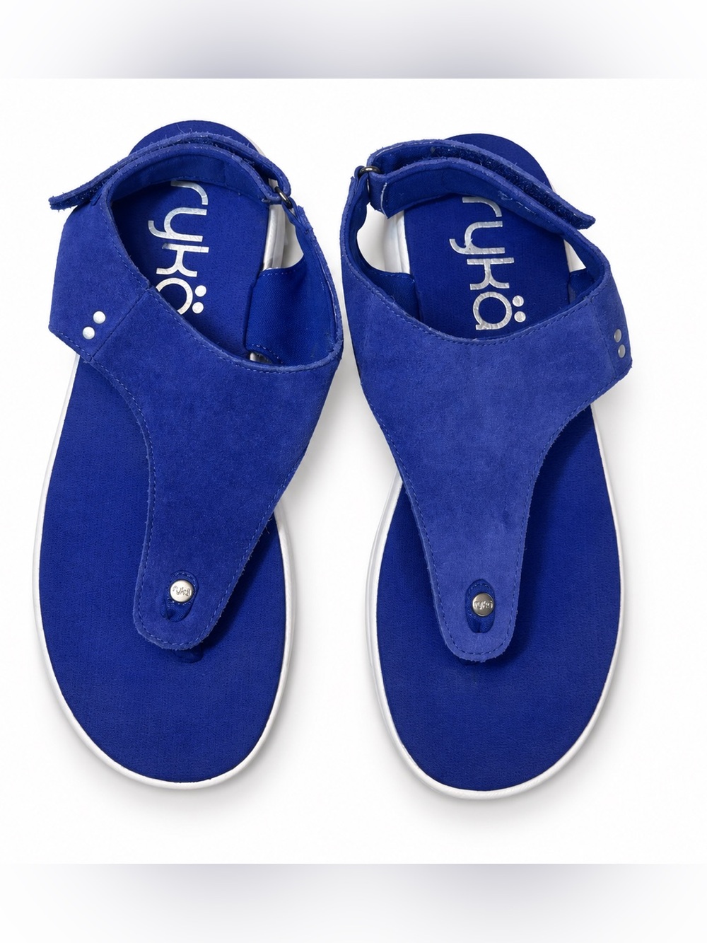 Ryka Margo Royal Blue Suede Leather Comfort Sandals Women’s 9.5 M